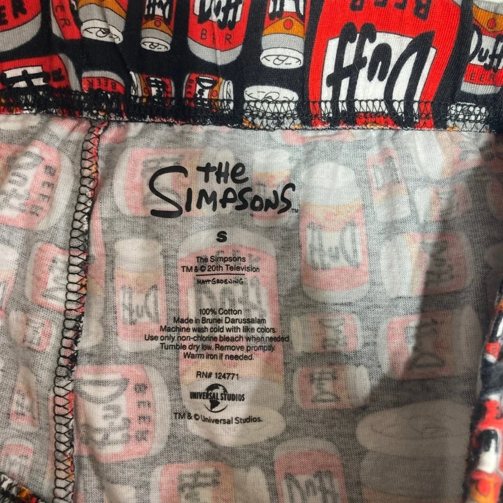 The‎ Simpsons Duff Beer Pajama Pants Womens Small Black Cotton Lounge Sleepwear